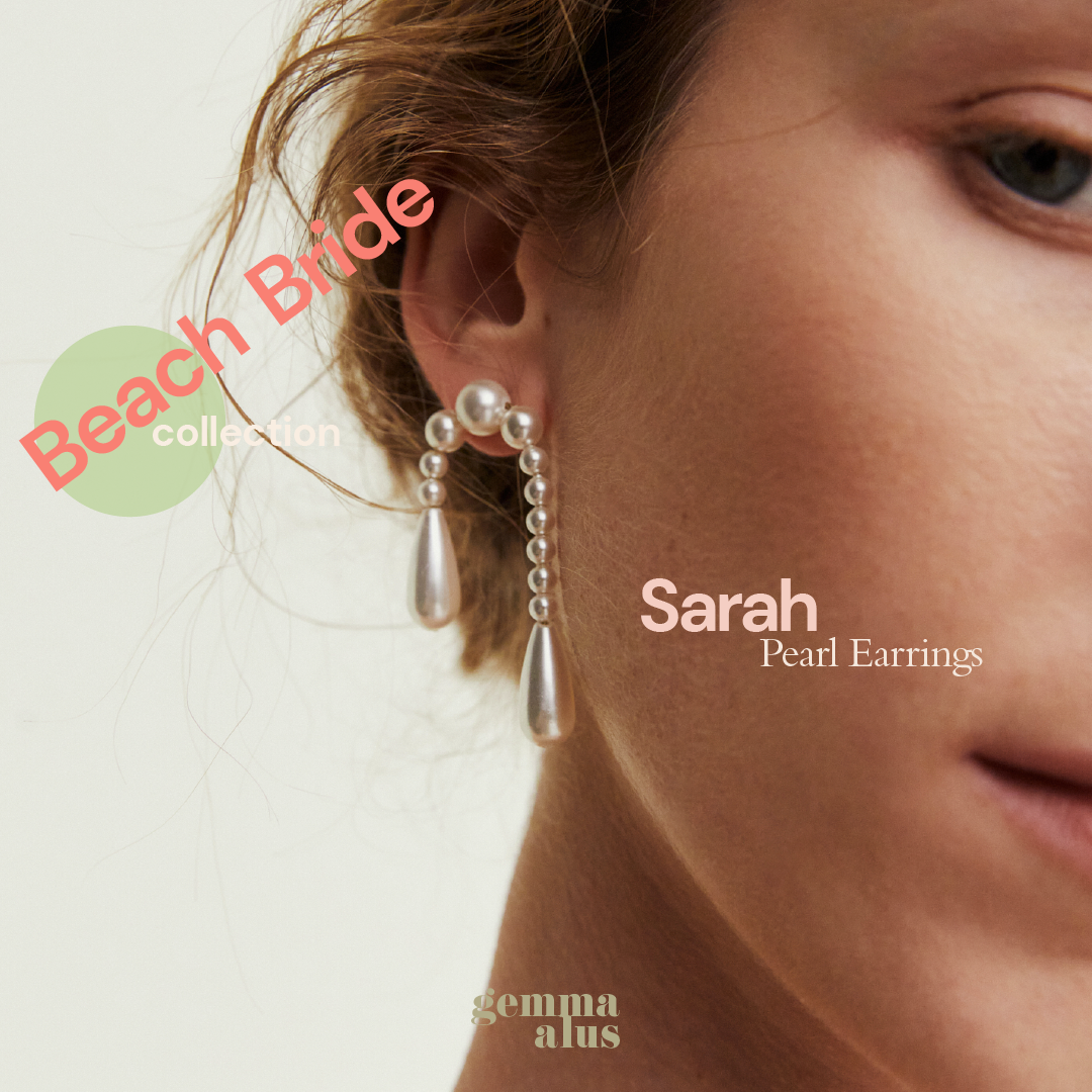 Gemma Alus Japan Beach Bride Collection Sarah pearl earrings