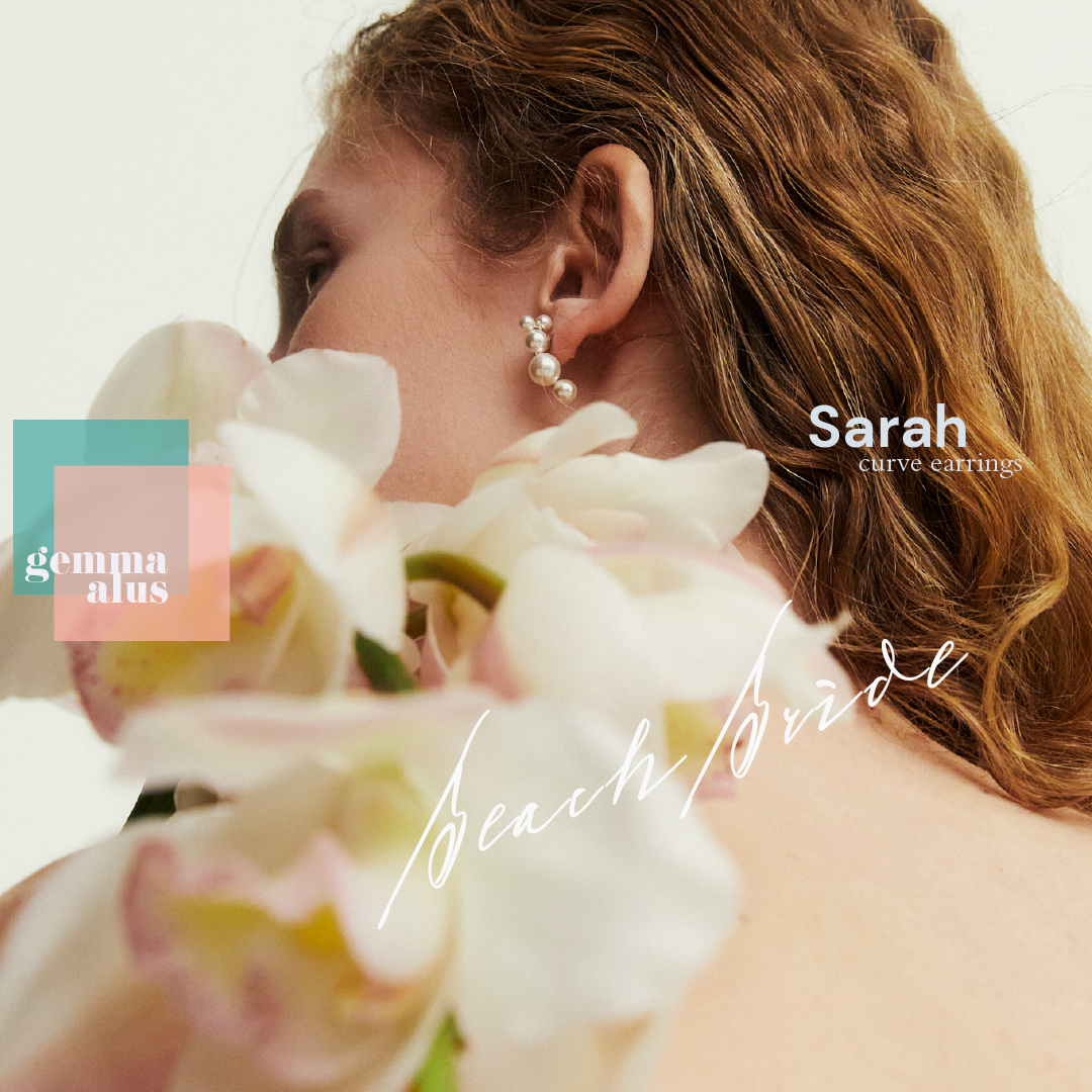 Gemma Alus Japan Beach Bride Collection Sarah curve earrings 